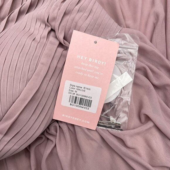 Birdy‎ Grey Ryan Sheer V Back Maxi Formal Bridesmaid Dress Mauve Medium NWT - Picture 13 of 16